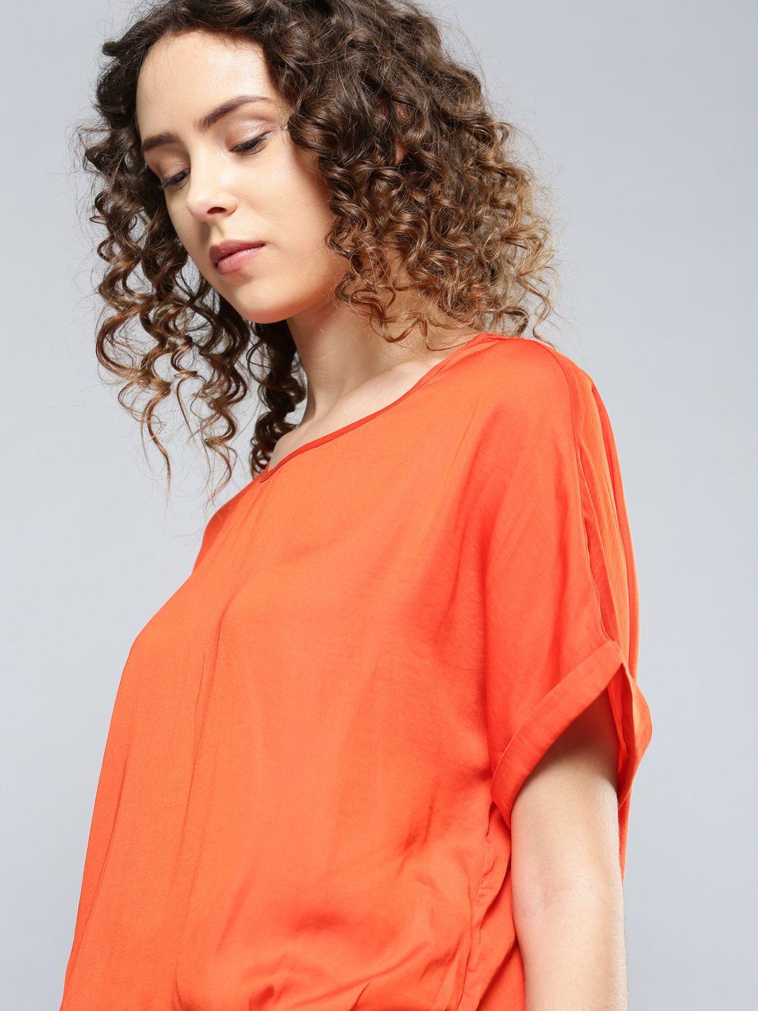 nush women orange solid top