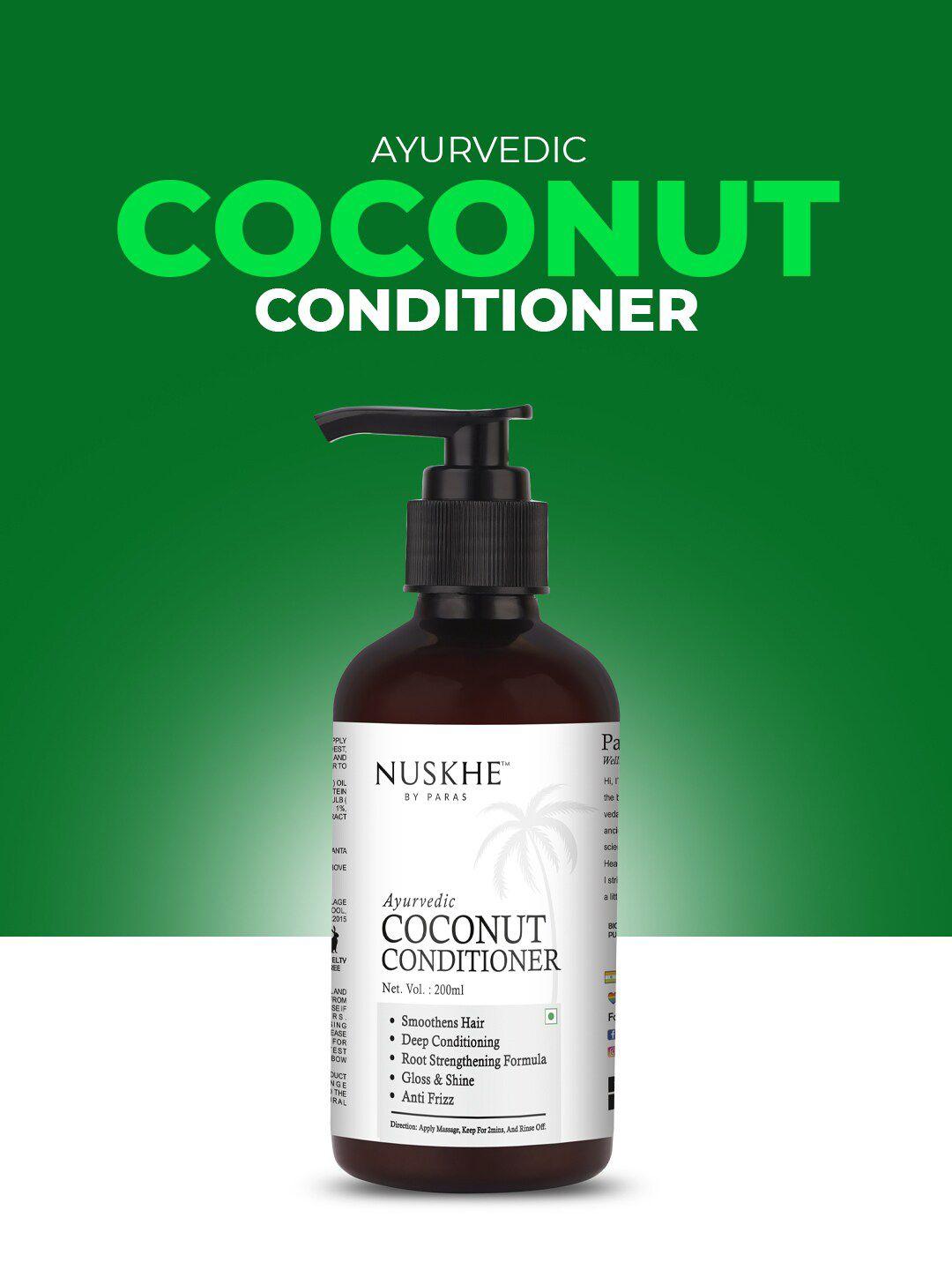 nuskhe by paras ayurvedic coconut conditioner with aloevera & keratin - 200 ml