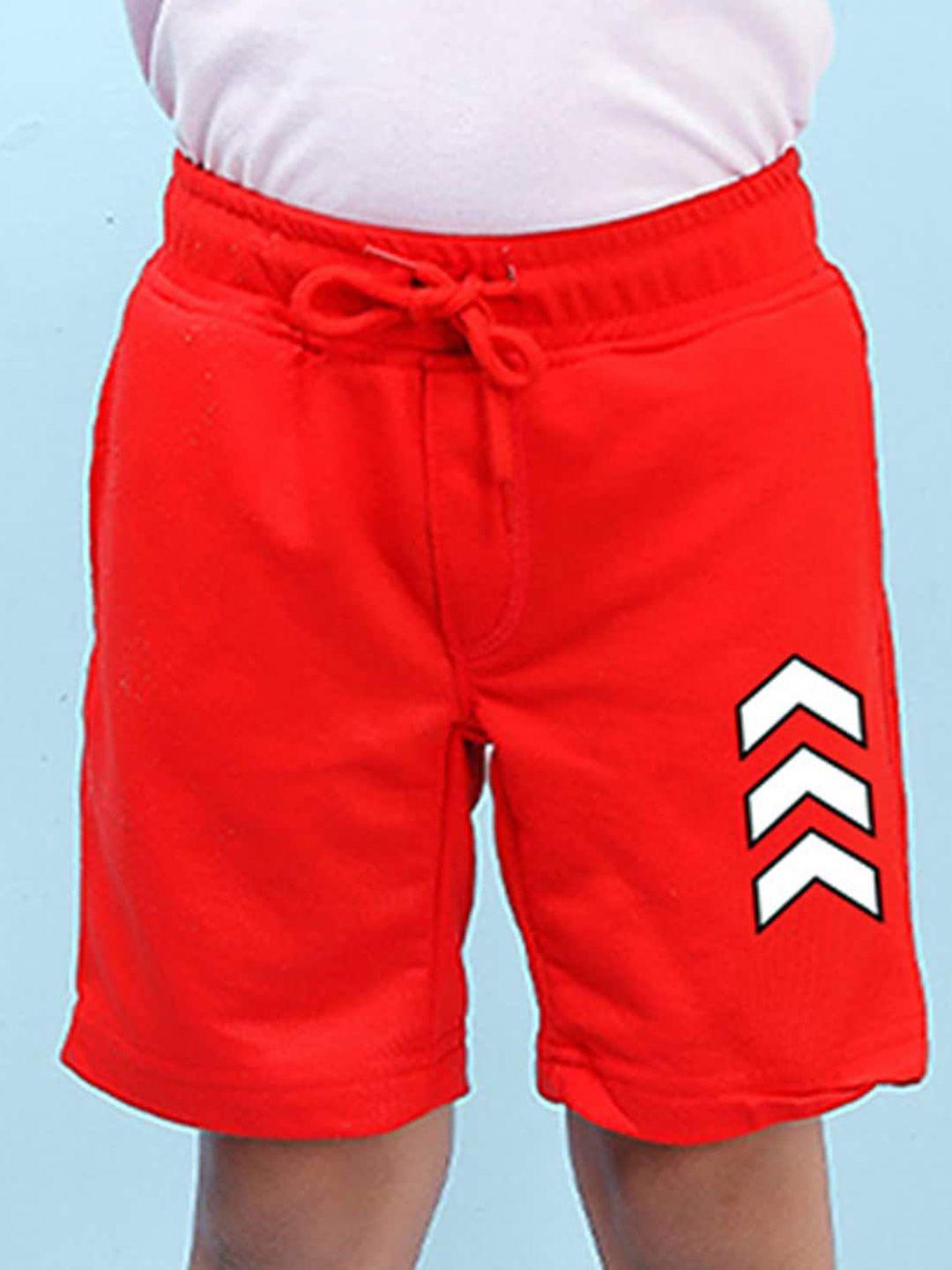 nusyl boys mid-rise geometric printed casual cotton shorts