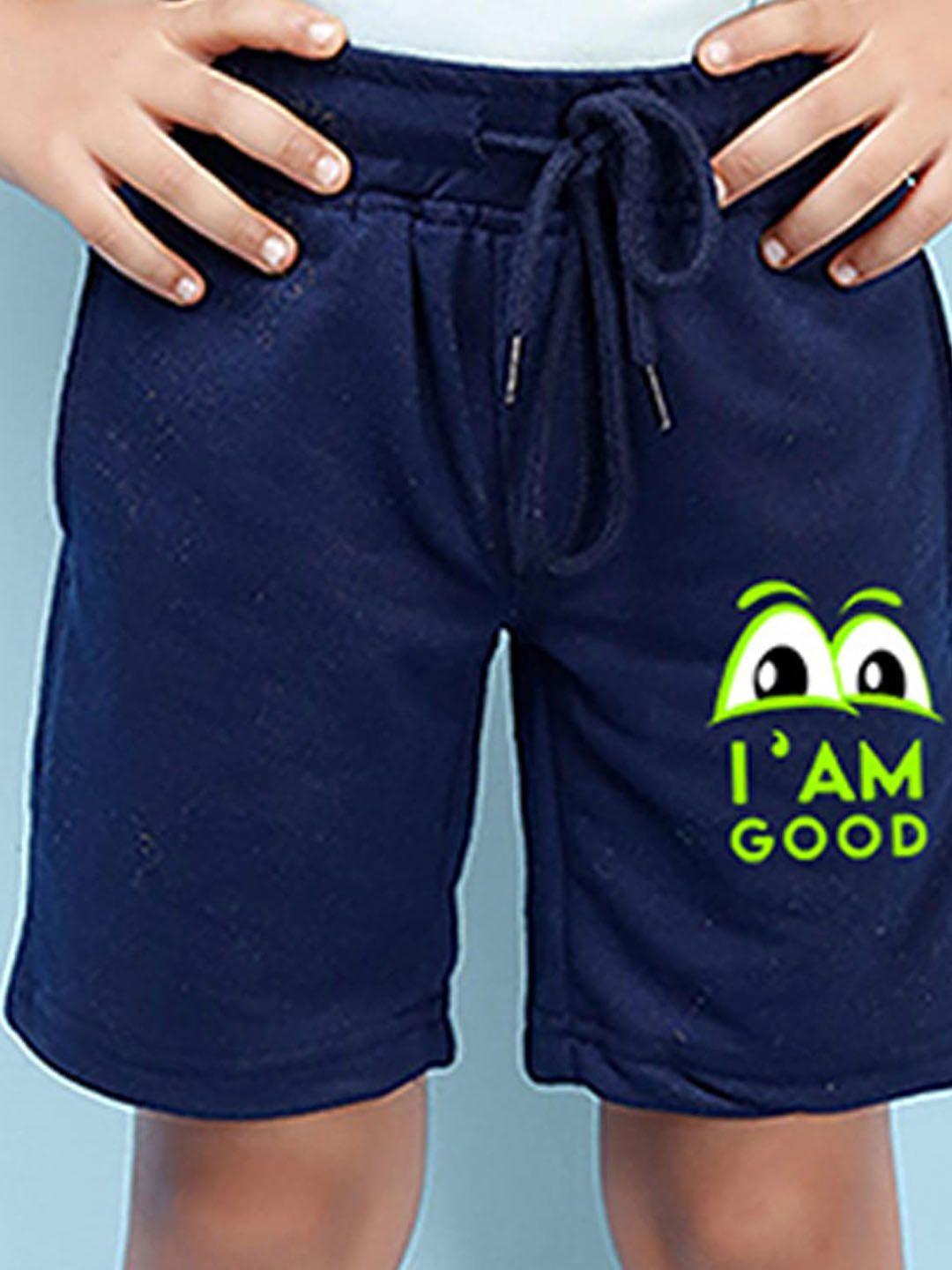nusyl boys mid-rise typography printed casual cotton shorts