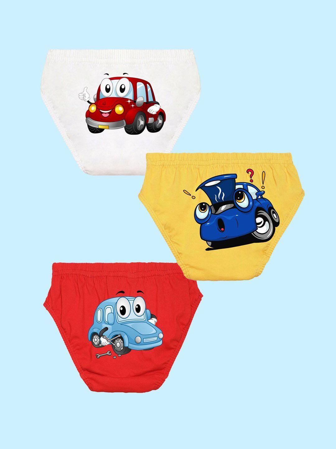 nusyl boys pack of 3 graphic printed ribbed pure cotton briefs nubcbrfpo3.0077