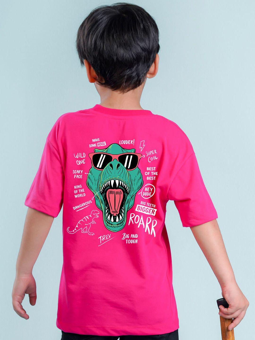 nusyl boys pink raw edge t-shirt