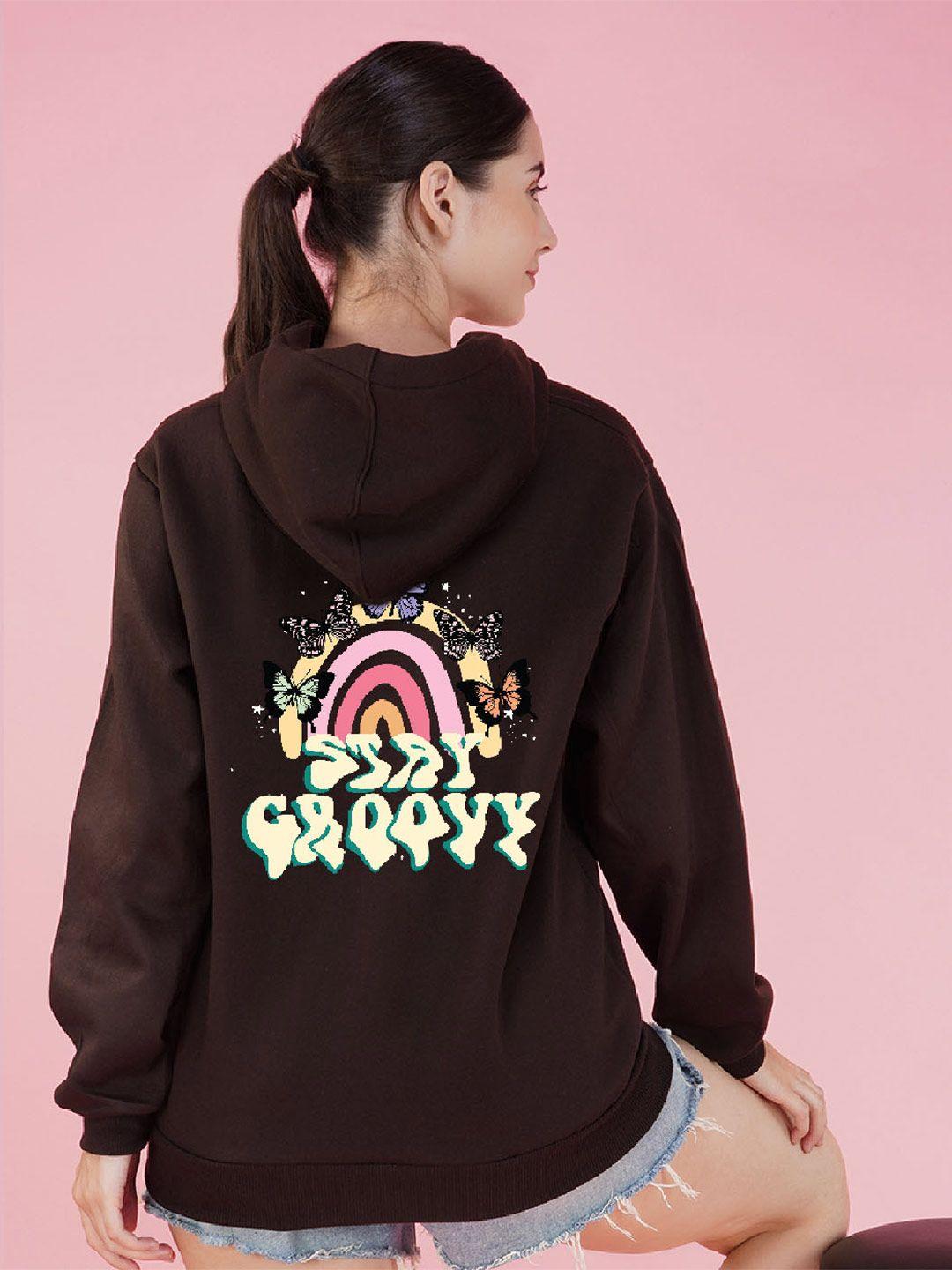 nusyl graphic printed hooded fleece oversized sweatshirt