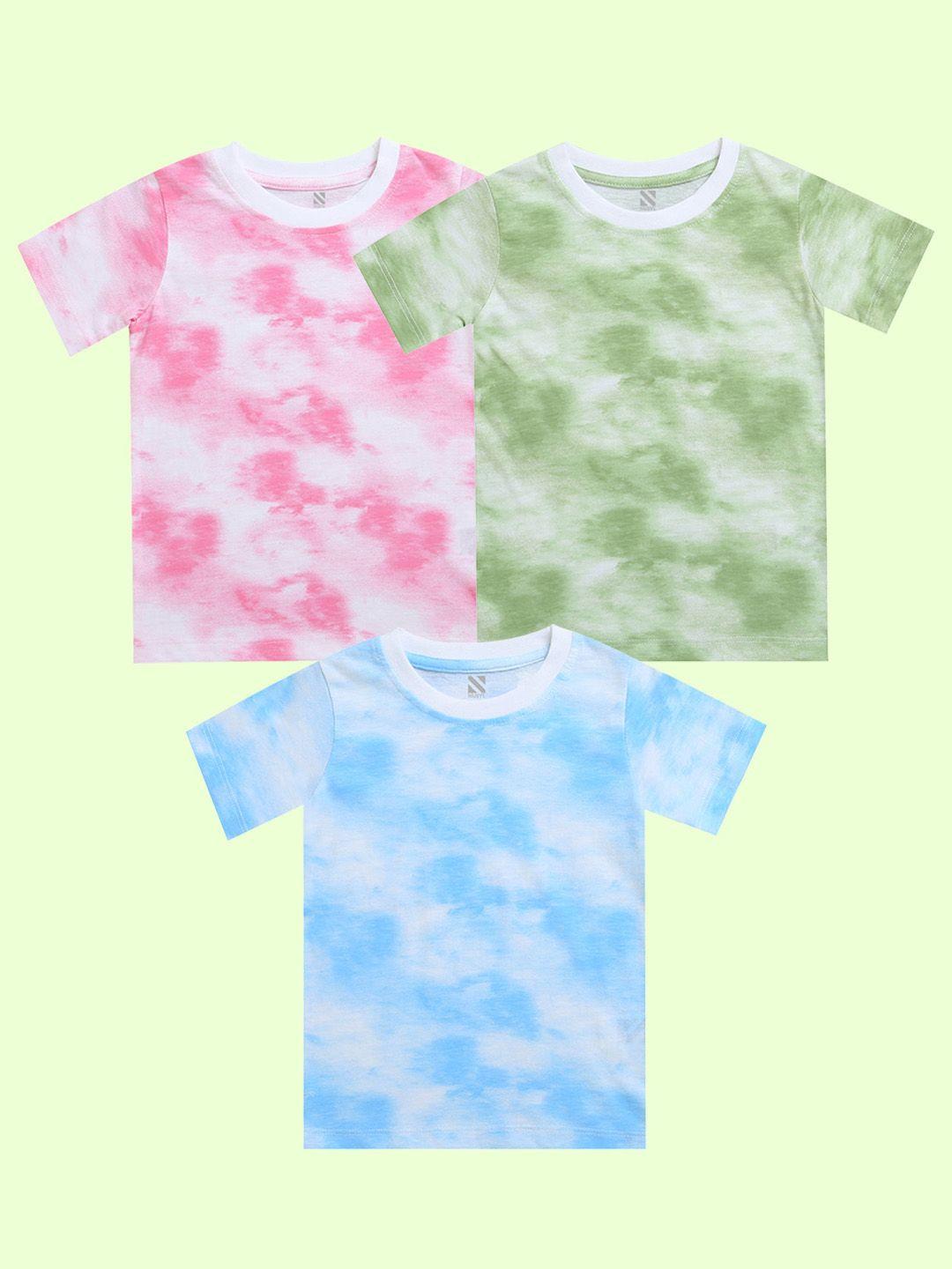 nusyl kids pack of three tie and dye dyed t-shirt