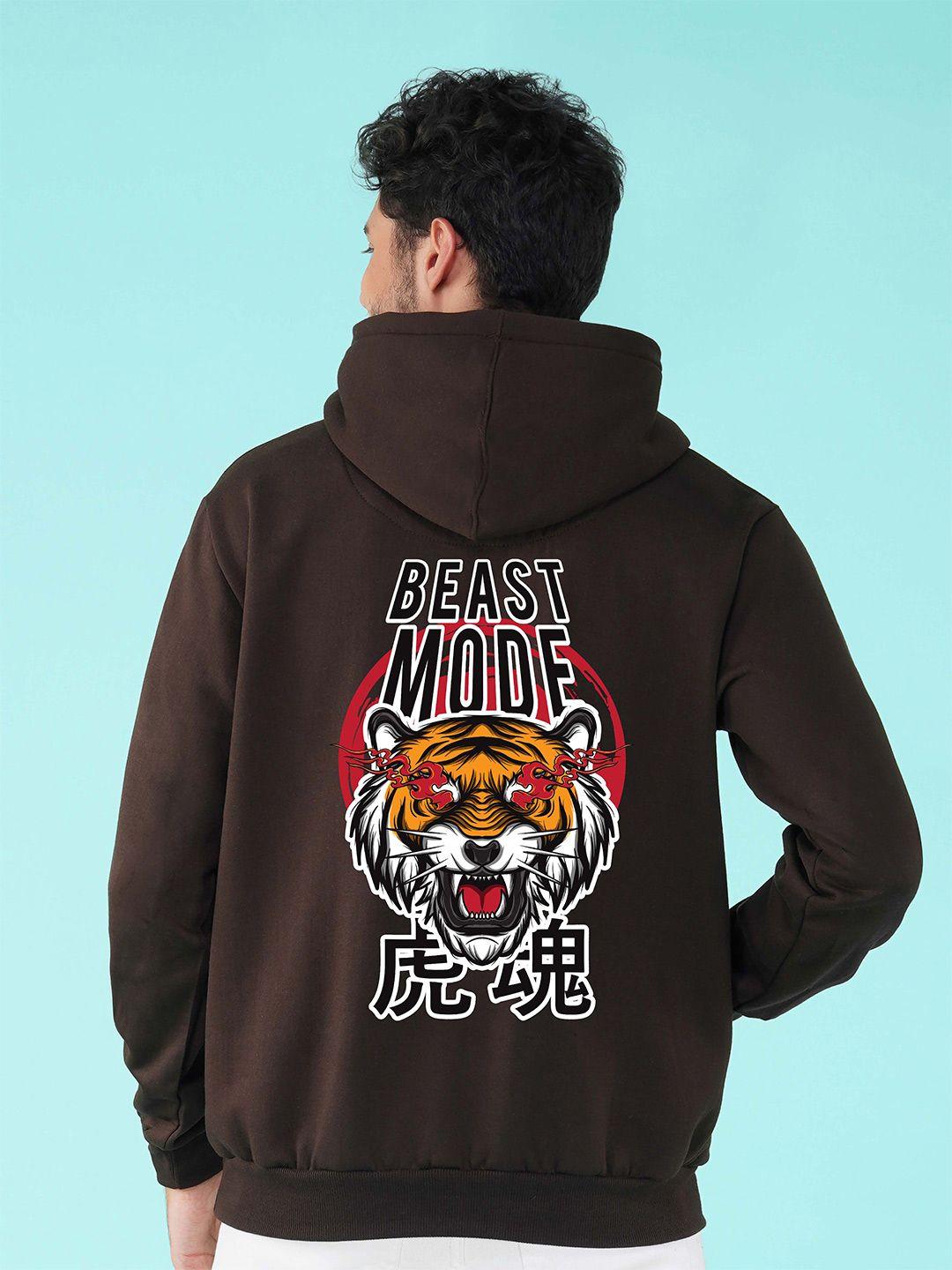 nusyl beast mode tiger printed hooded fleece pullover sweatshirt