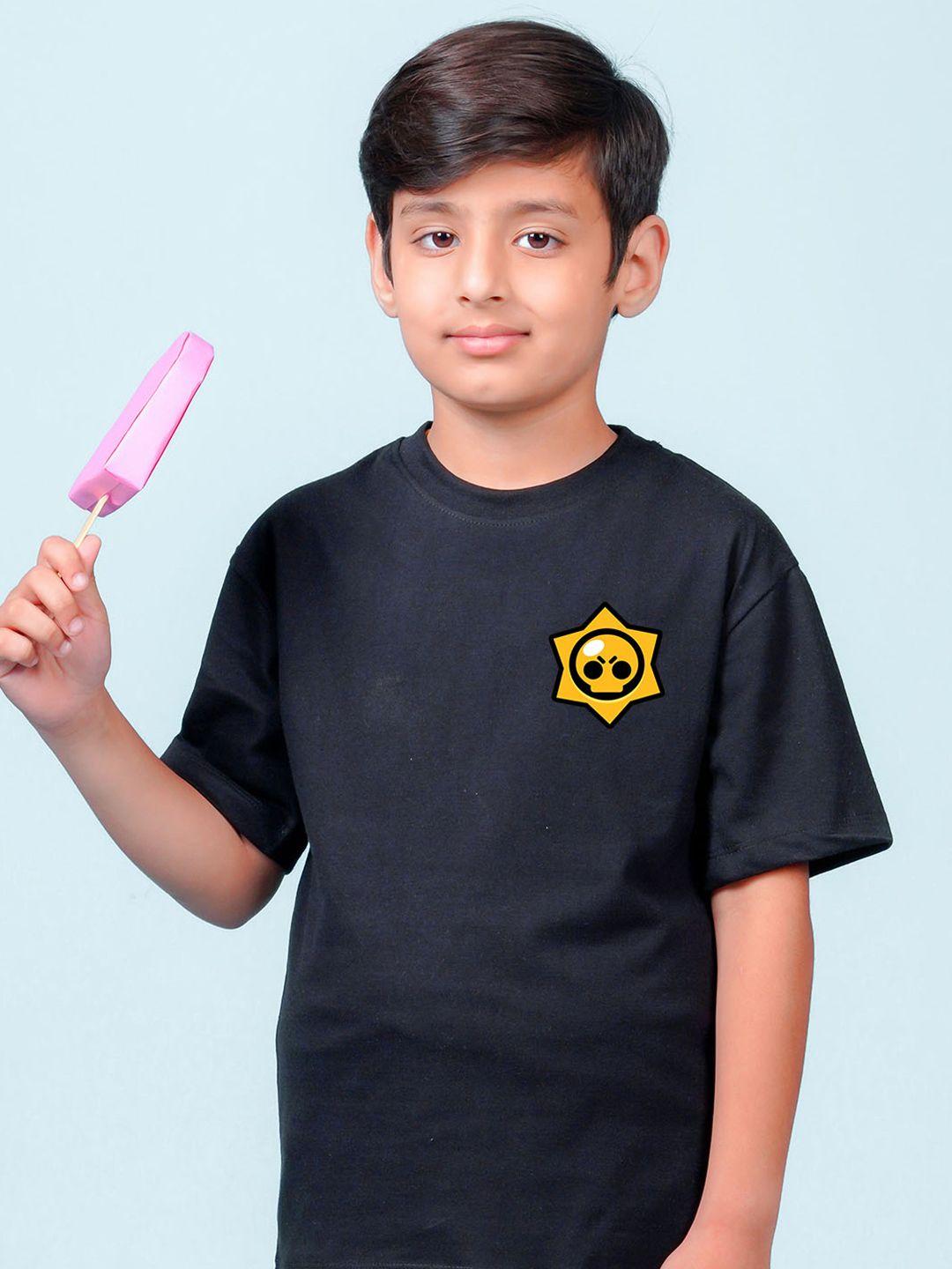 nusyl boys black applique t-shirt