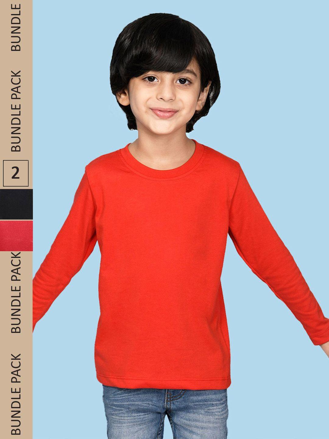 nusyl boys pack of 2 cotton high neck t-shirt