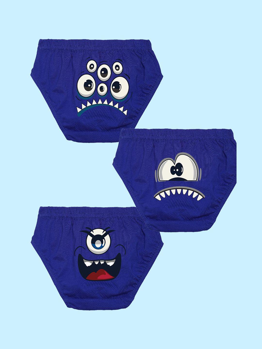 nusyl boys pack of 3 printed pure cotton basic briefs nubcbrfpo3.0096