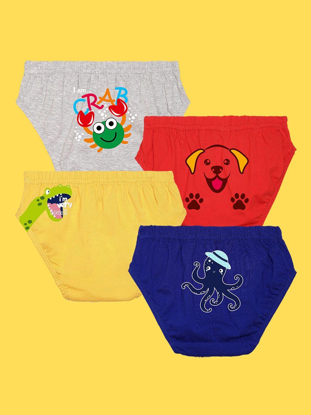 nusyl boys pack of 4 printed cotton anti -microbial basic brief