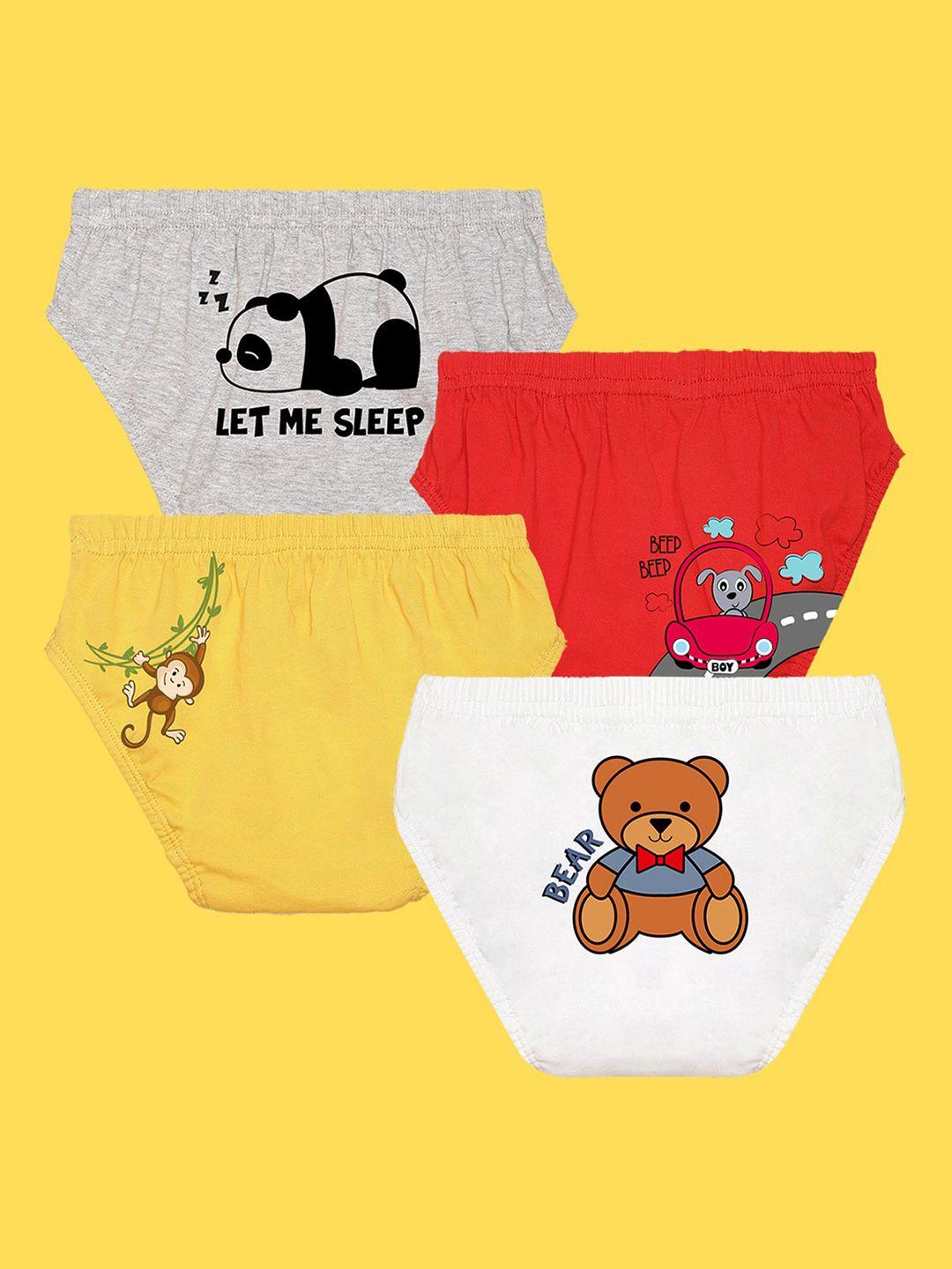 nusyl boys pack of 4 printed cotton anti -microbial basic briefs