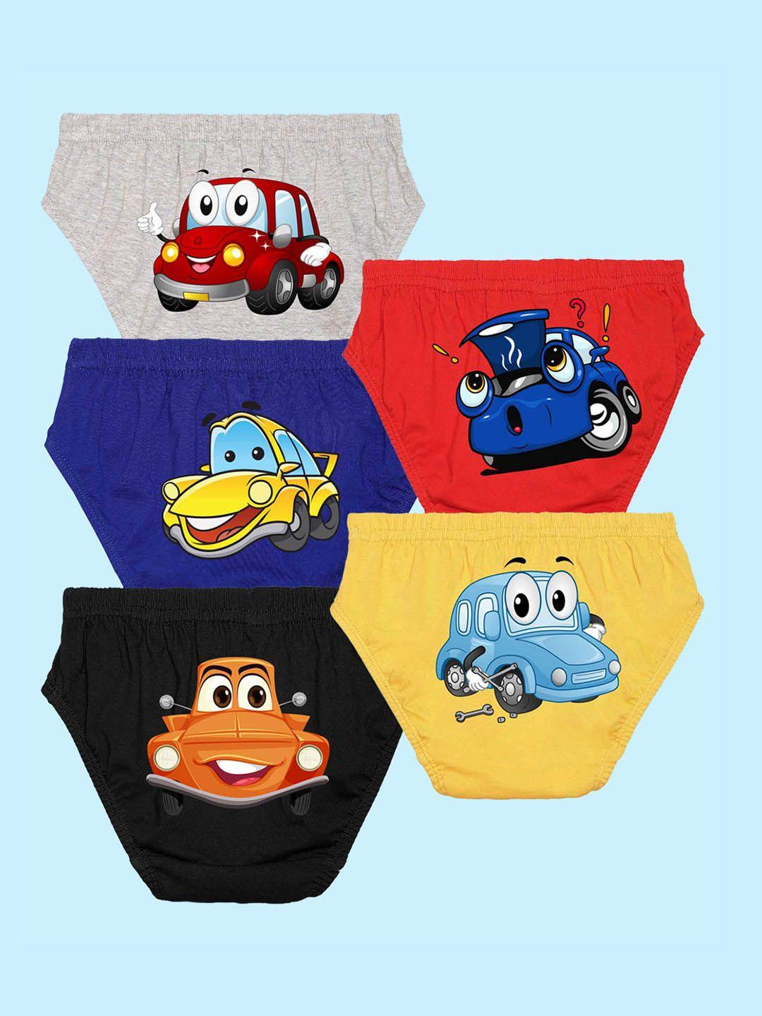 nusyl boys pack of 5 printed pure cotton basic briefs nusyl boys pack of 5 printed pure c