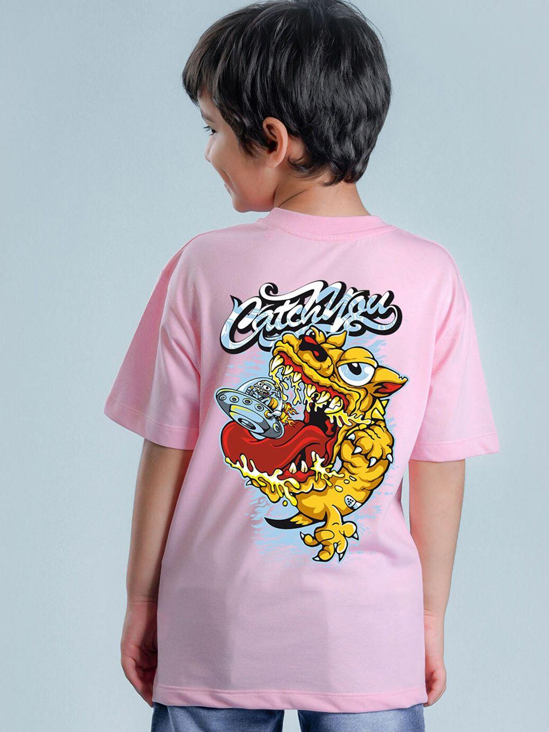nusyl boys pink printed t-shirt