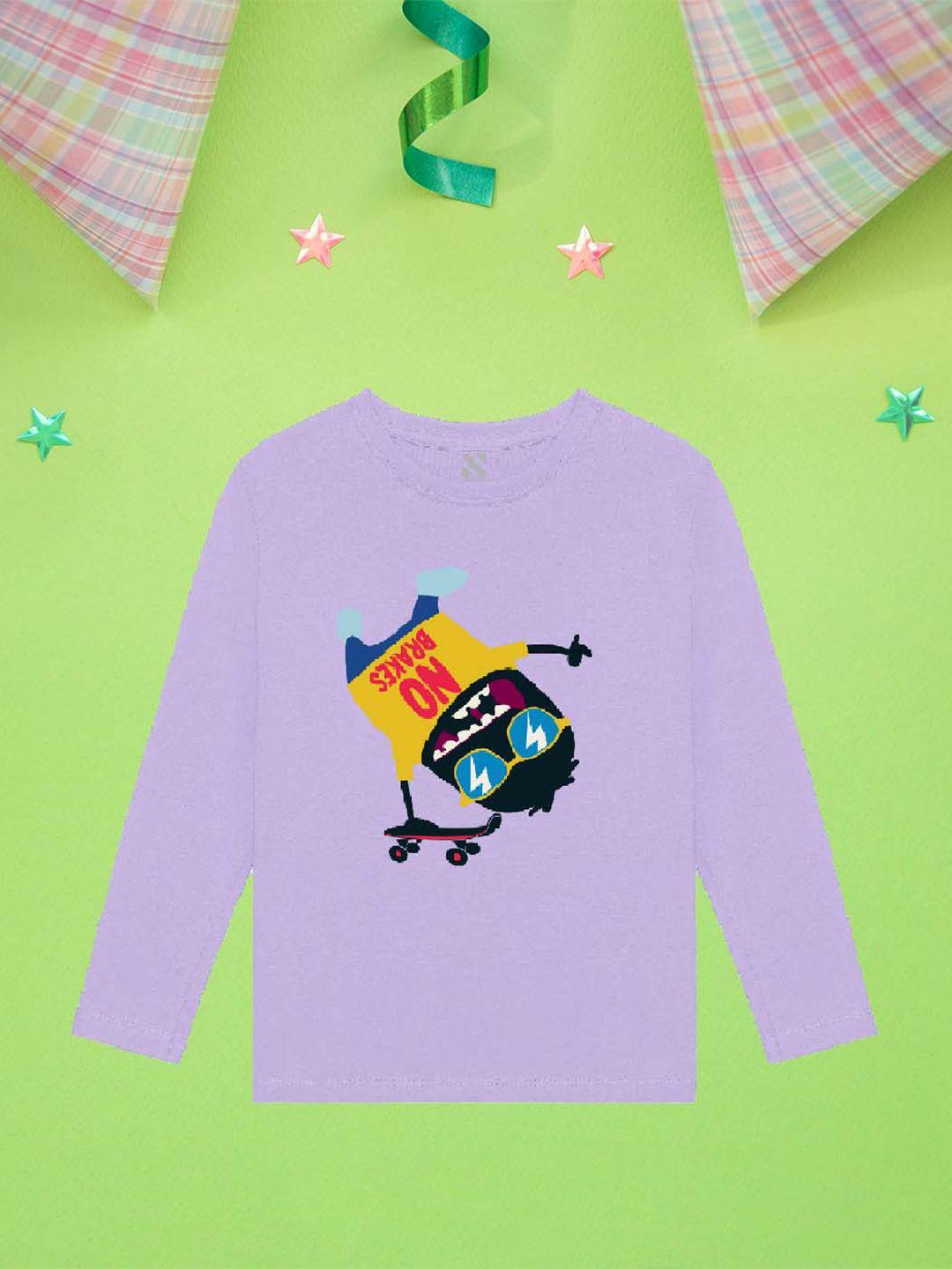 nusyl boys purple printed applique t-shirt