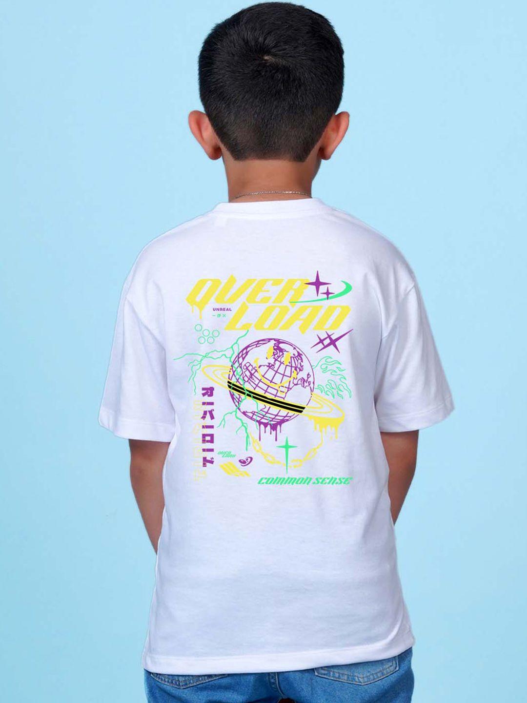 nusyl boys white printed t-shirt