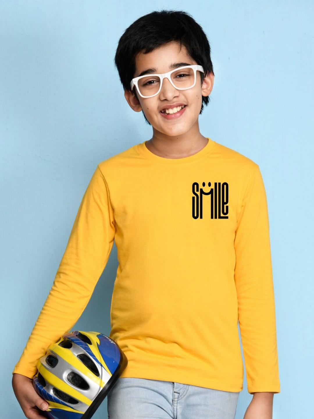 nusyl boys yellow solid  t-shirt