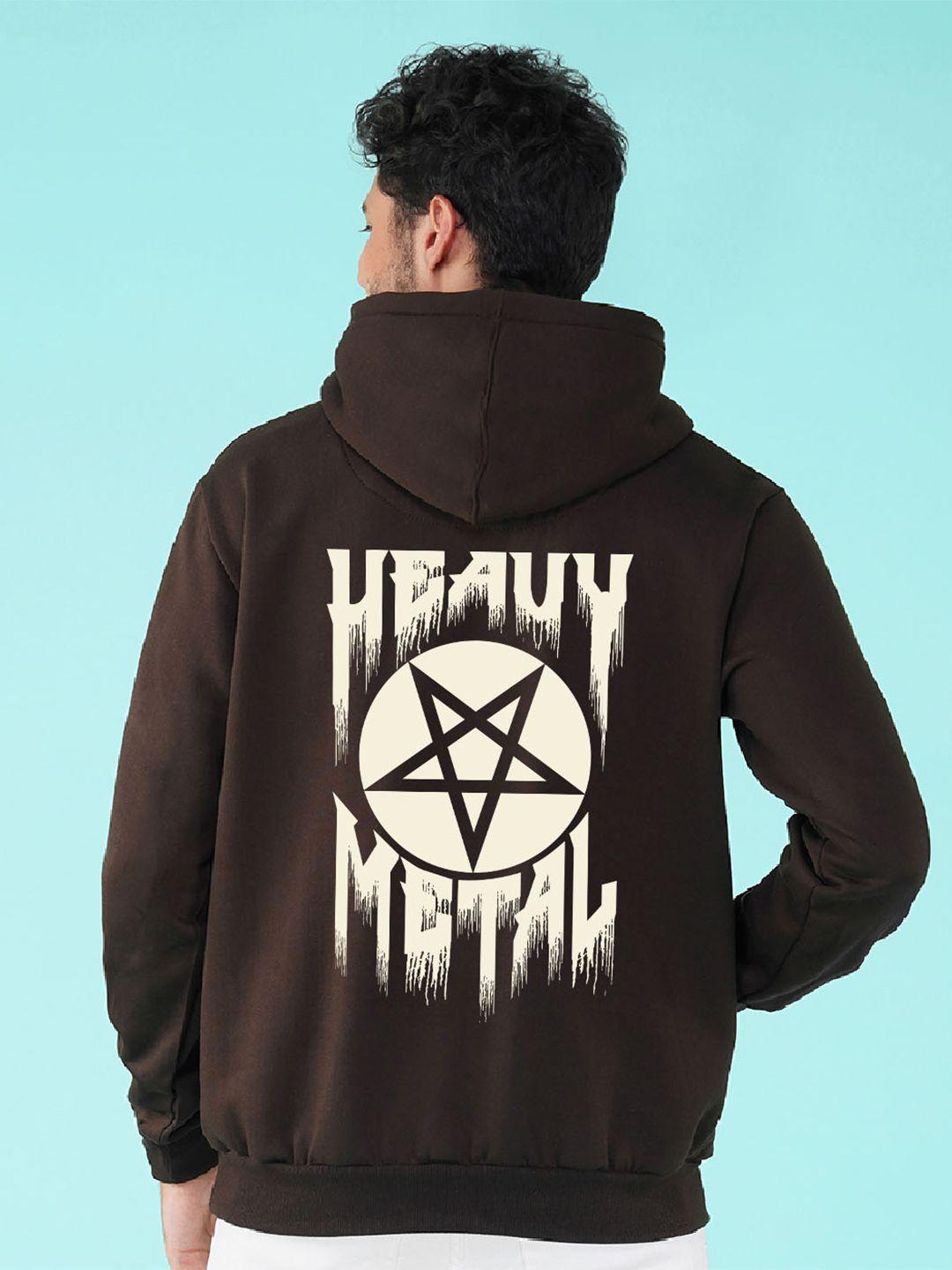 nusyl heavy metal printed hooded fleece pullover