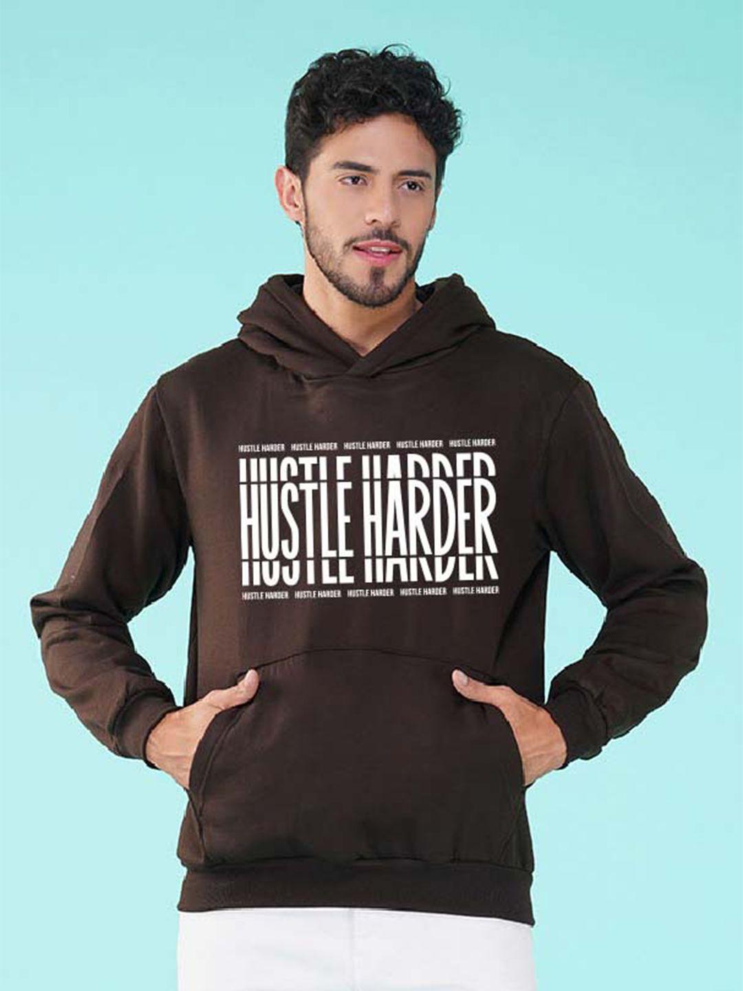 nusyl hustle harder printed hooded fleece pullover