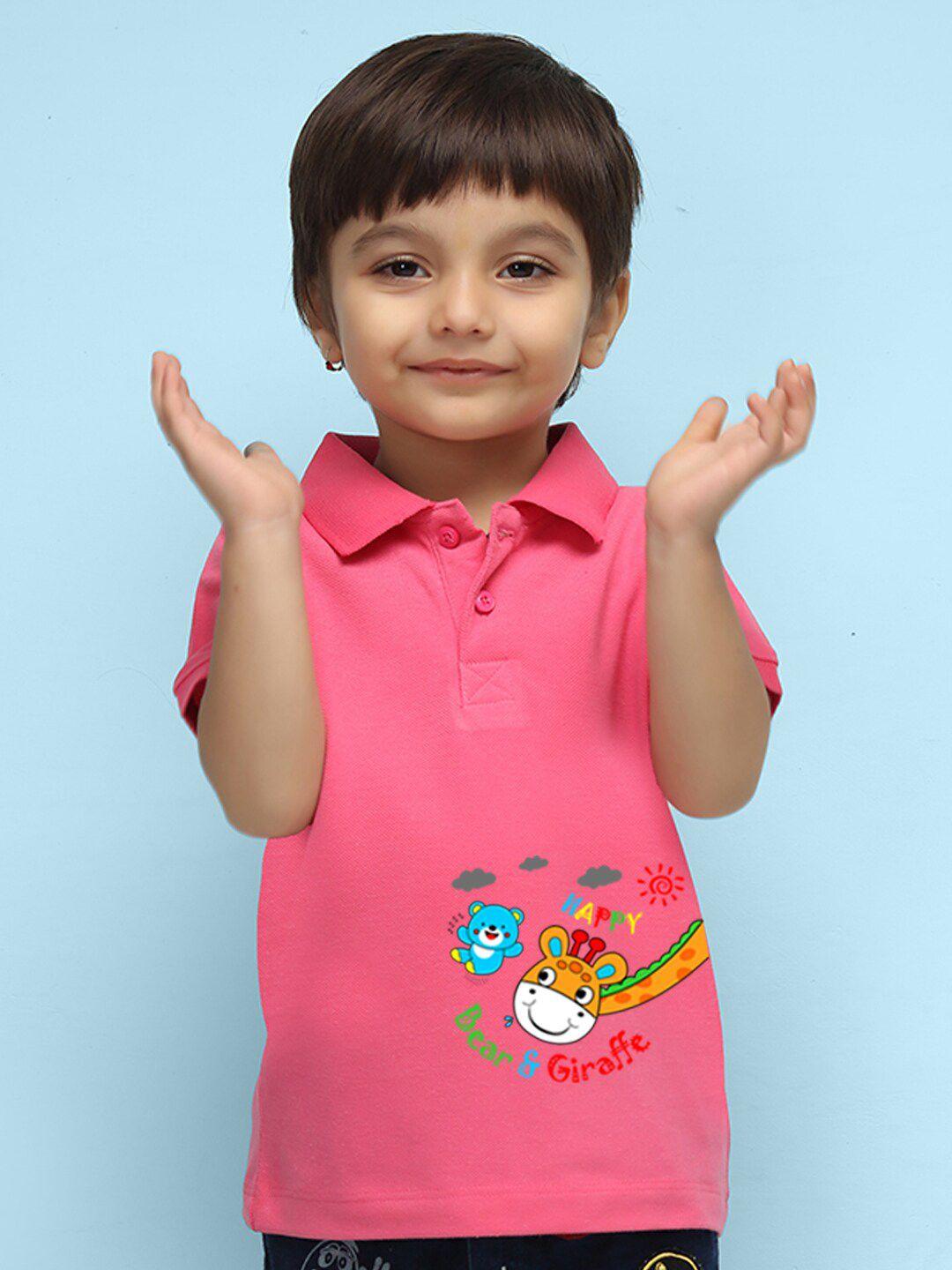 nusyl infants polo collar graphic printed t-shirt