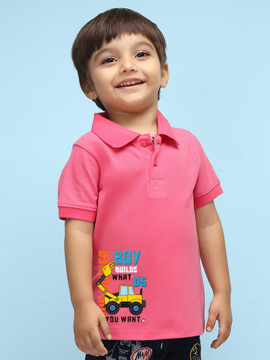 nusyl infants polo collar graphic printed t-shirt