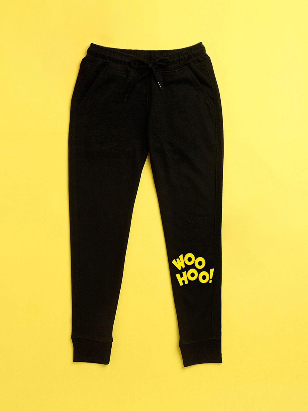 nusyl kids black printed joggers