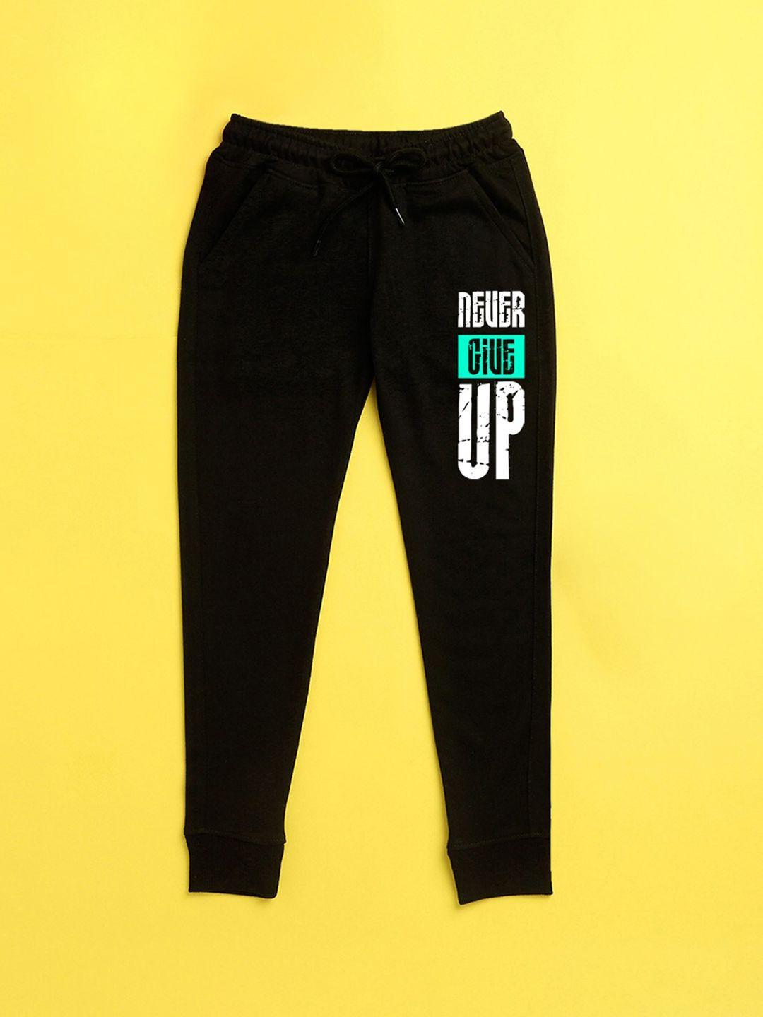 nusyl kids black printed joggers