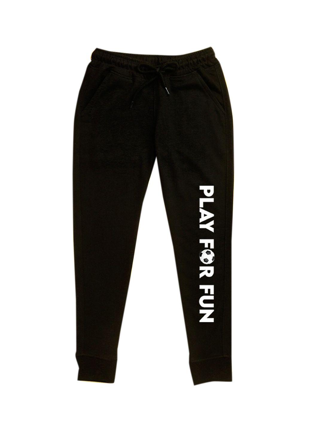 nusyl kids black printed joggers