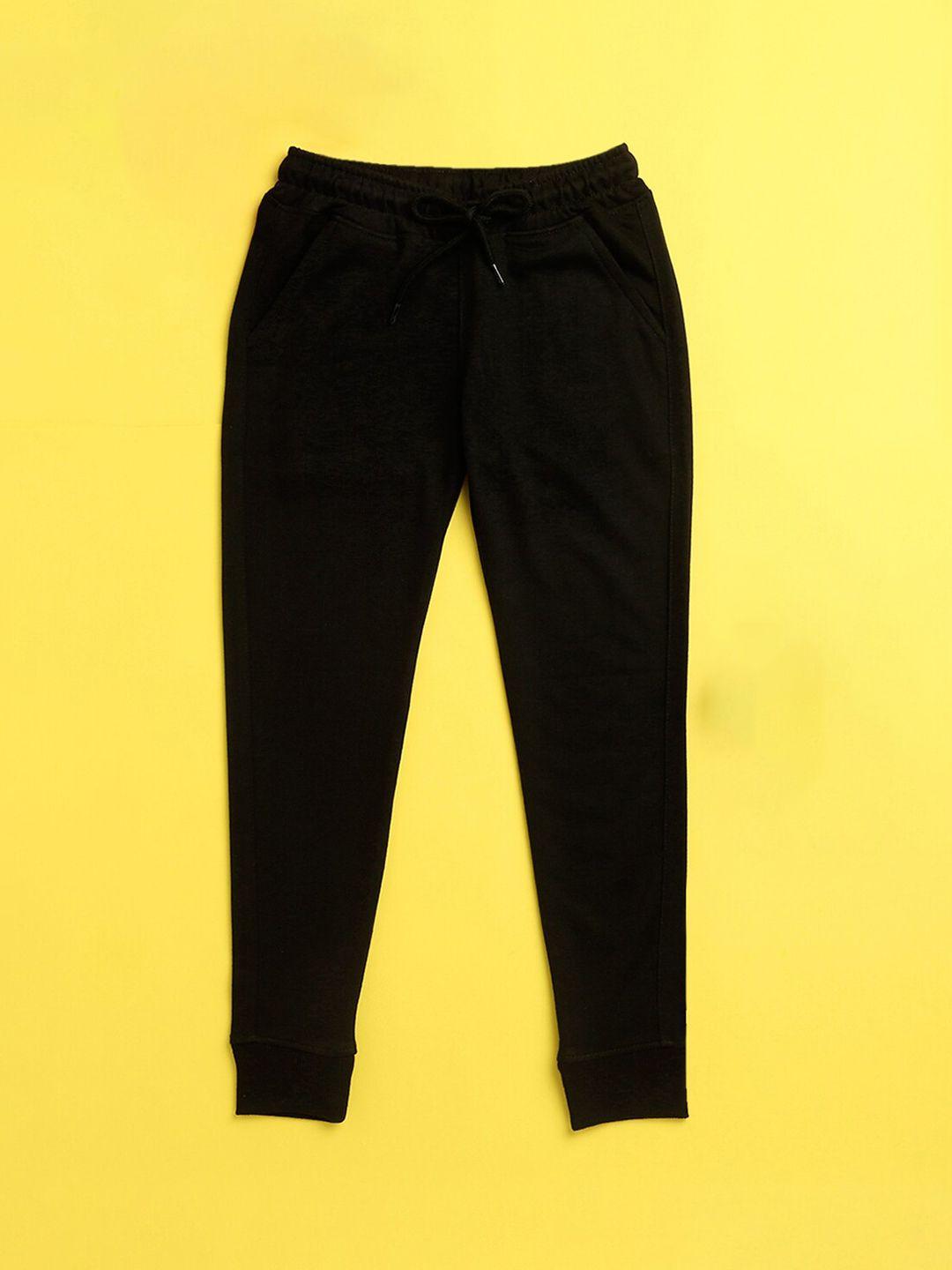 nusyl kids black solid joggers