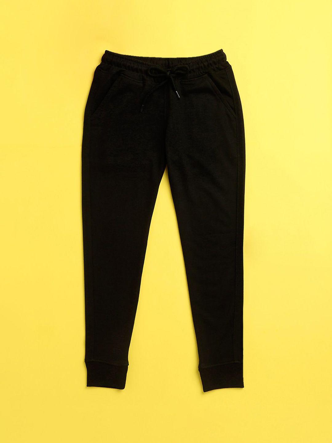 nusyl kids black solid joggers