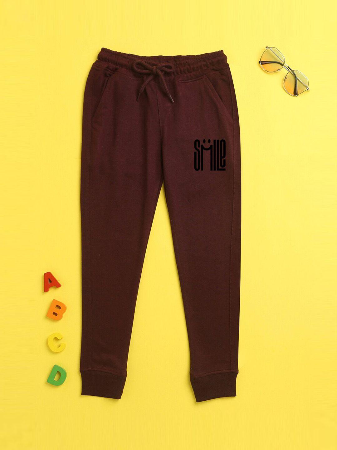 nusyl kids burgundy printed jogger