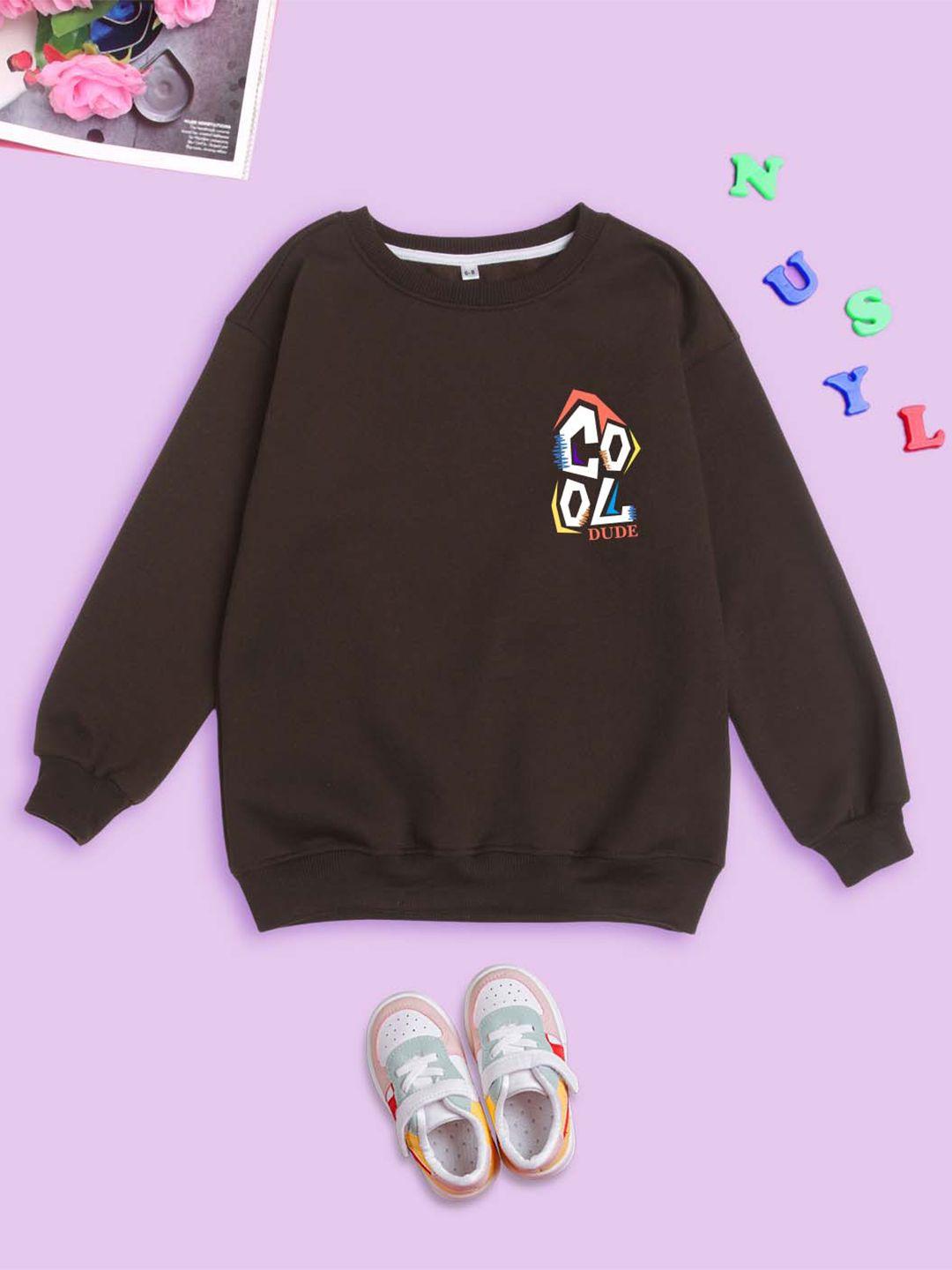 nusyl kids graphic printed fleece sweatshirt