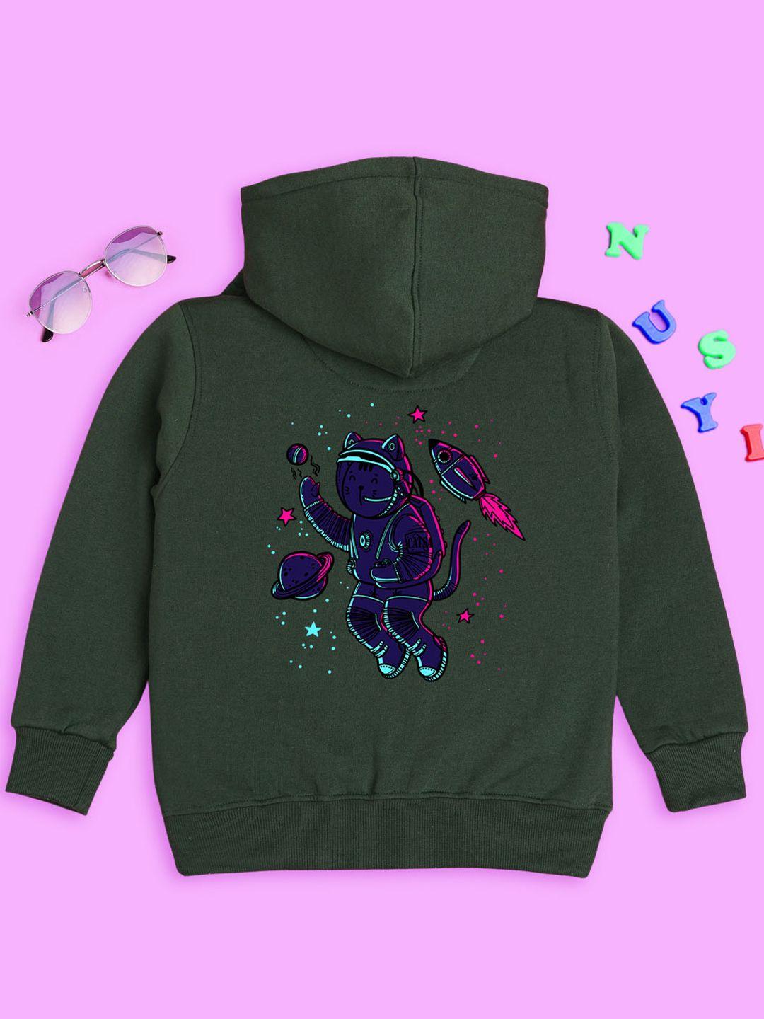 nusyl kids graphic printed hooded fleece sweatshirt