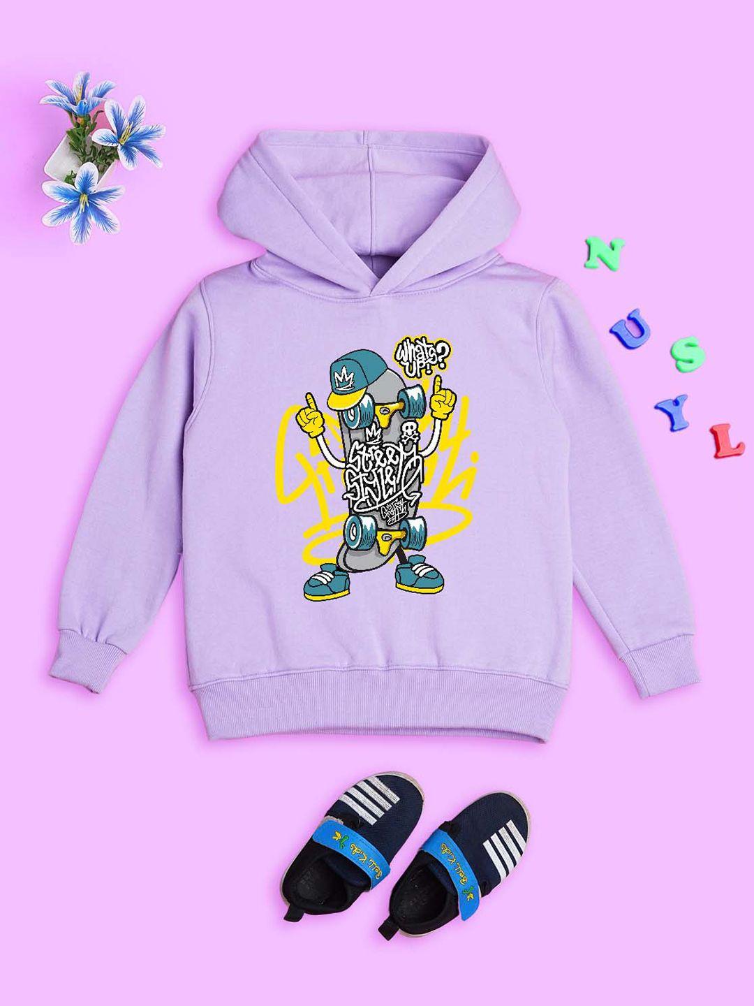 nusyl kids graphic printed hooded pullover