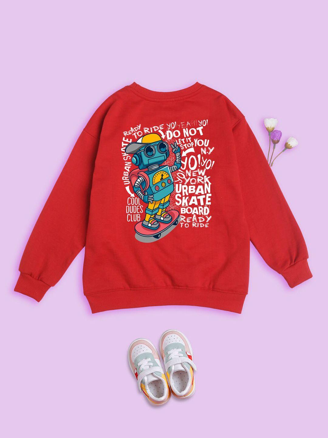 nusyl kids graphic printed oversized fleece sweatshirt