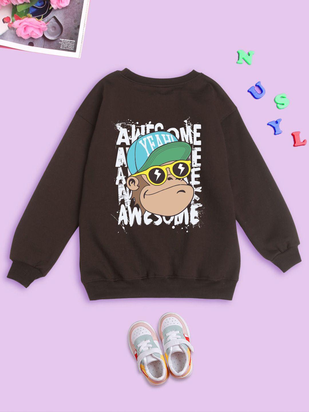 nusyl kids graphic printed oversized sweatshirt