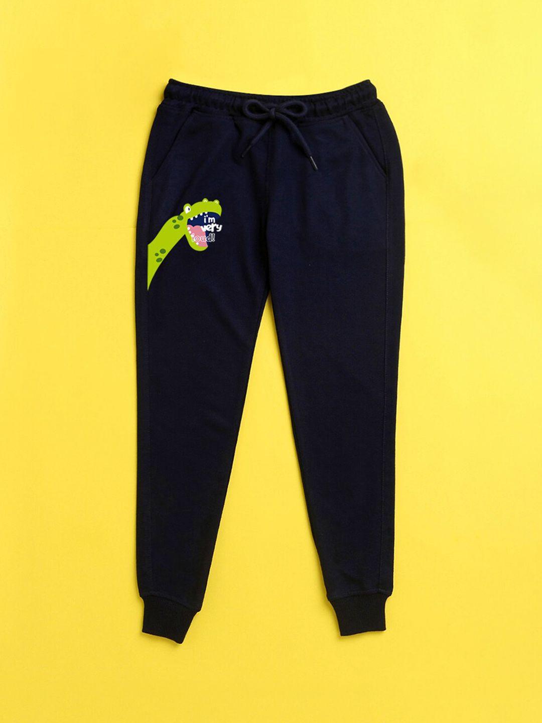 nusyl kids navy blue solid joggers