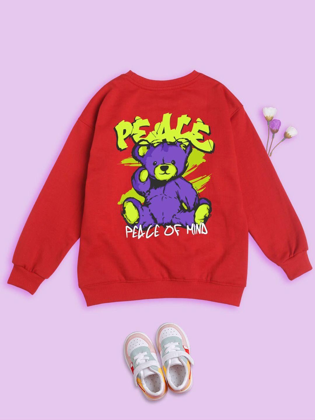 nusyl kids typography printed fleece sweatshirt