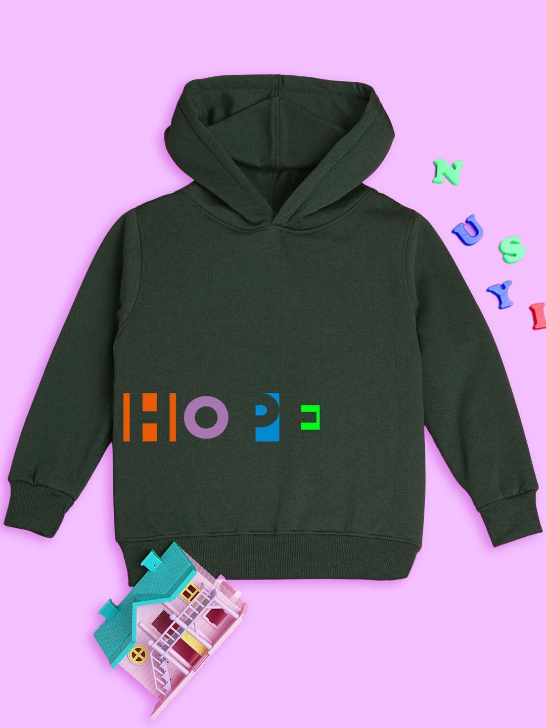 nusyl kids typography printed hooded fleece sweatshirt