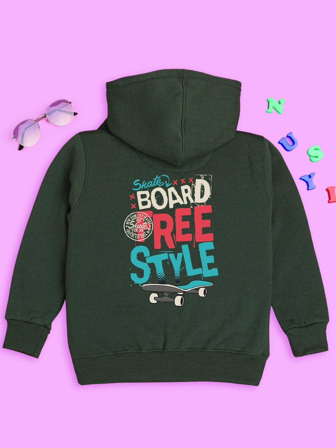 nusyl kids typography printed hooded sweatshirt