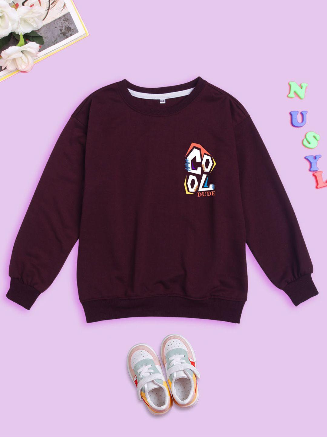 nusyl kids typography printed sweatshirt