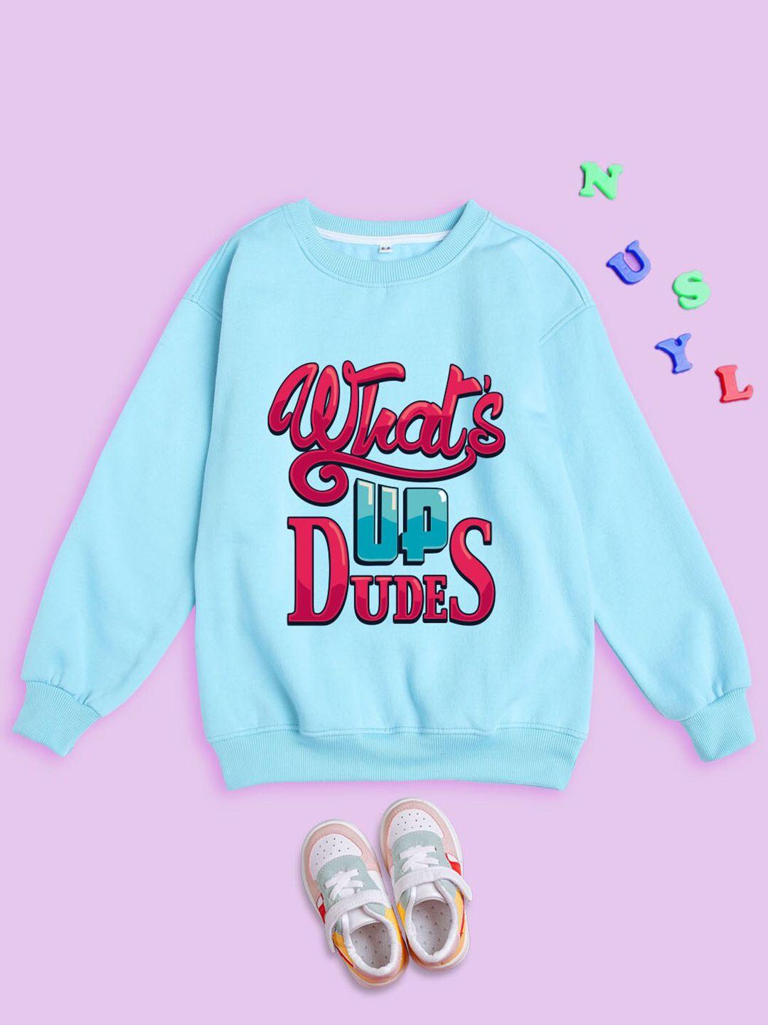 nusyl kids typography printed sweatshirt