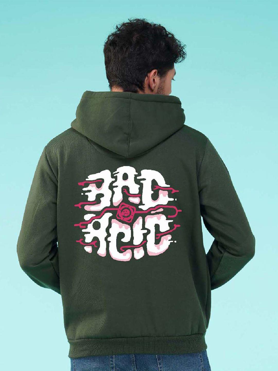 nusyl typography printed hooded fleece sweatshirt