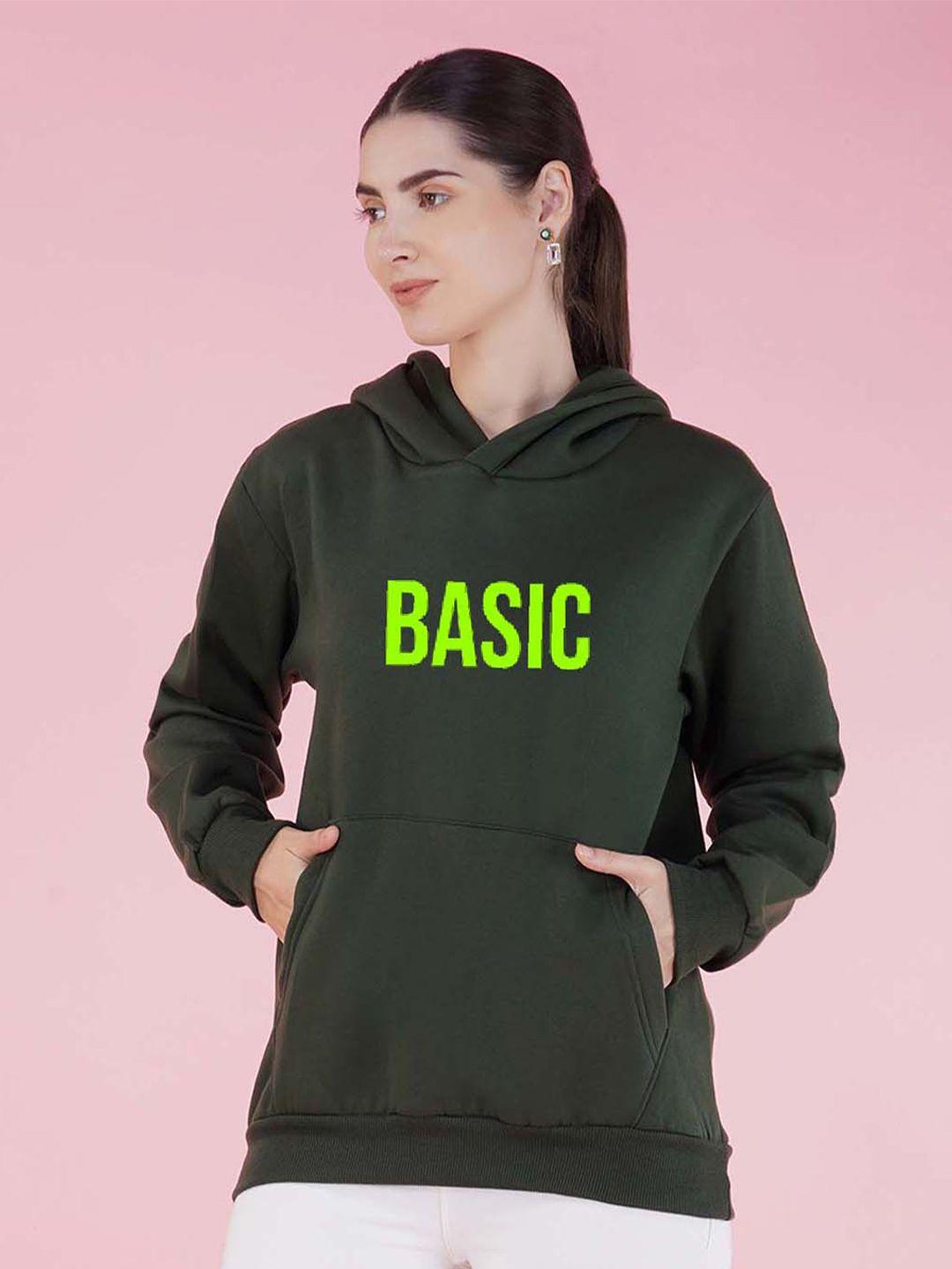 nusyl typography printed hooded fleece sweatshirt