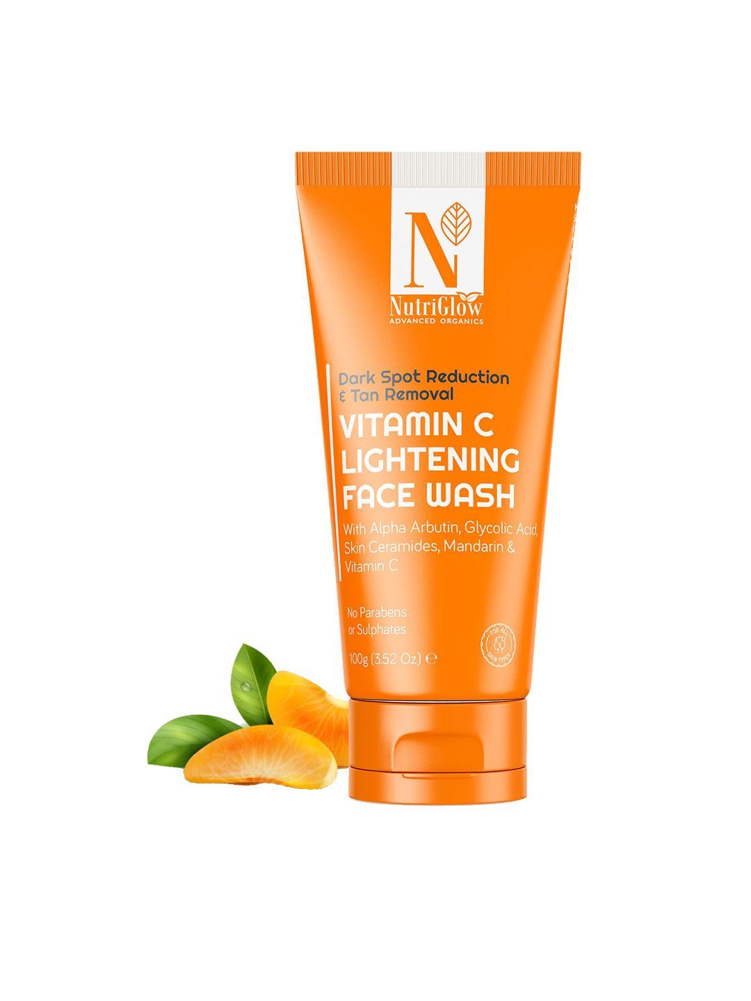 nutriglow advanced organics dark spot reduction & tan removal vitamin c lightening face wash 100gm