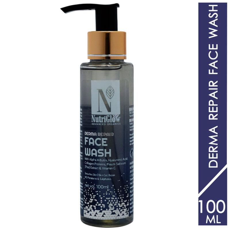 nutriglow advanced organics derma repair face wash with alpha arbutin & hyaluronic acid