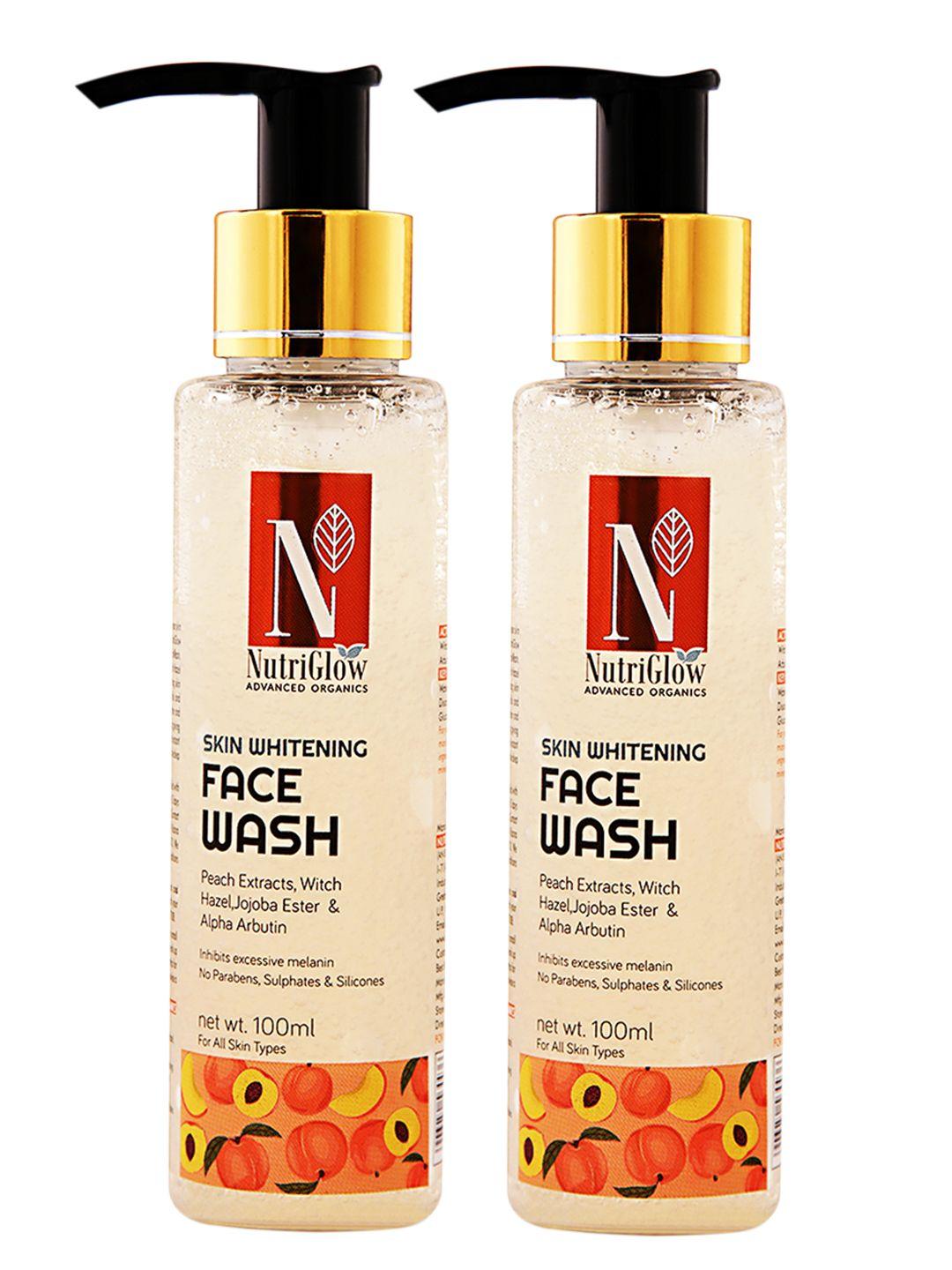 nutriglow advanced organics set of 2 skin whitening sustainable face wash 100 ml each