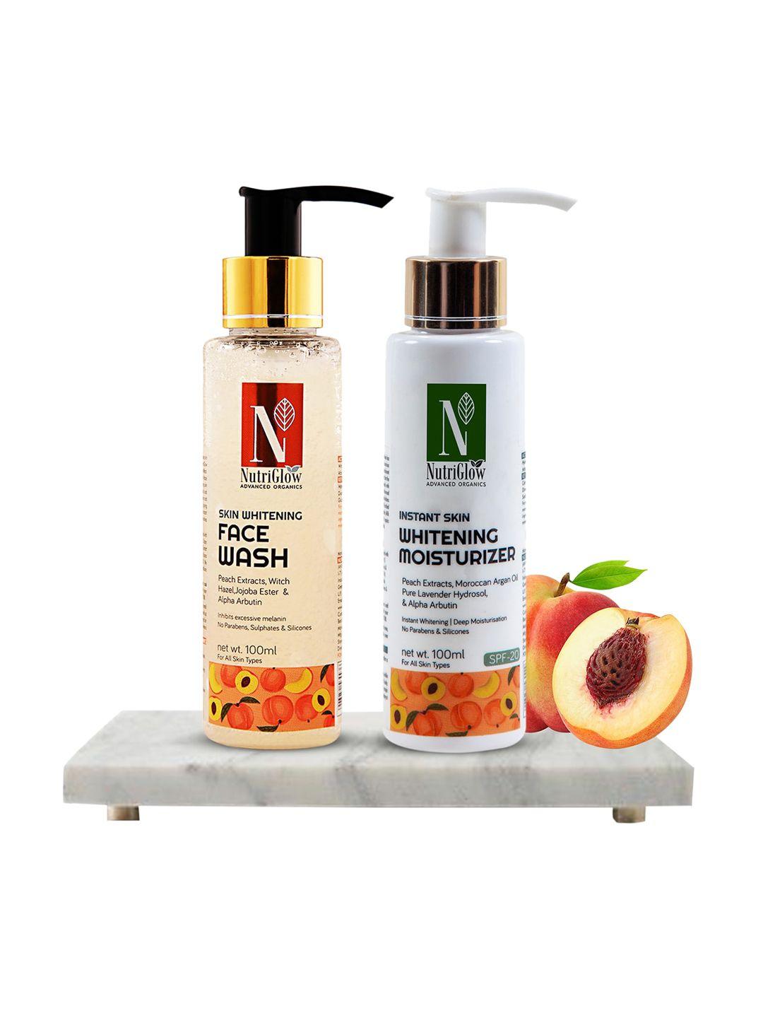 nutriglow advanced organics skin whitening face wash and moisturizer spf 20