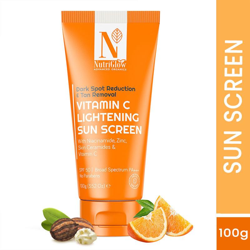 nutriglow advanced organics vitamin c lightening sun screen spf 50 pa+++