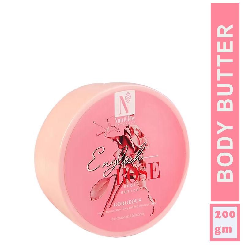 nutriglow natural's english rose body butter for intensive moisturization