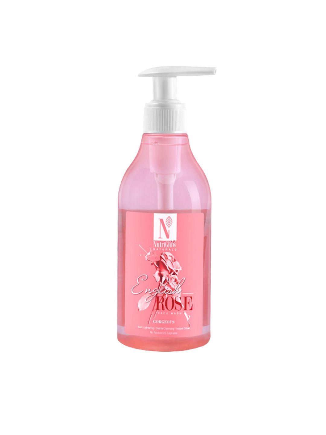 nutriglow naturals english rose skin lightening face wash - 150 ml