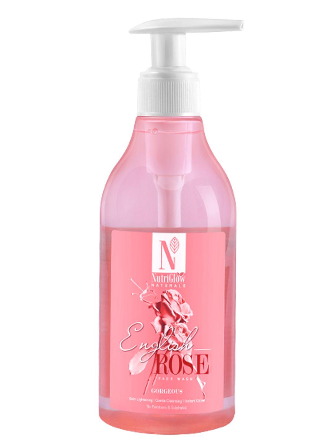 nutriglow naturals english rose skin lightening sustainable face wash(300 ml)